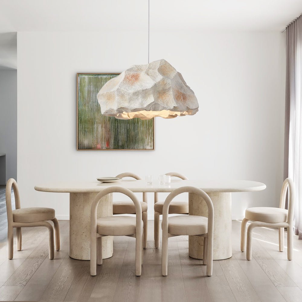 Pendantlightie-Nordic 1-Light Rock Shape Pendant Light-Pendants-White-