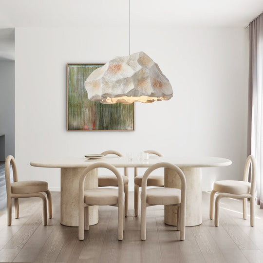 Pendantlightie-Nordic 1-Light Rock Shape Pendant Light-Pendants-White-