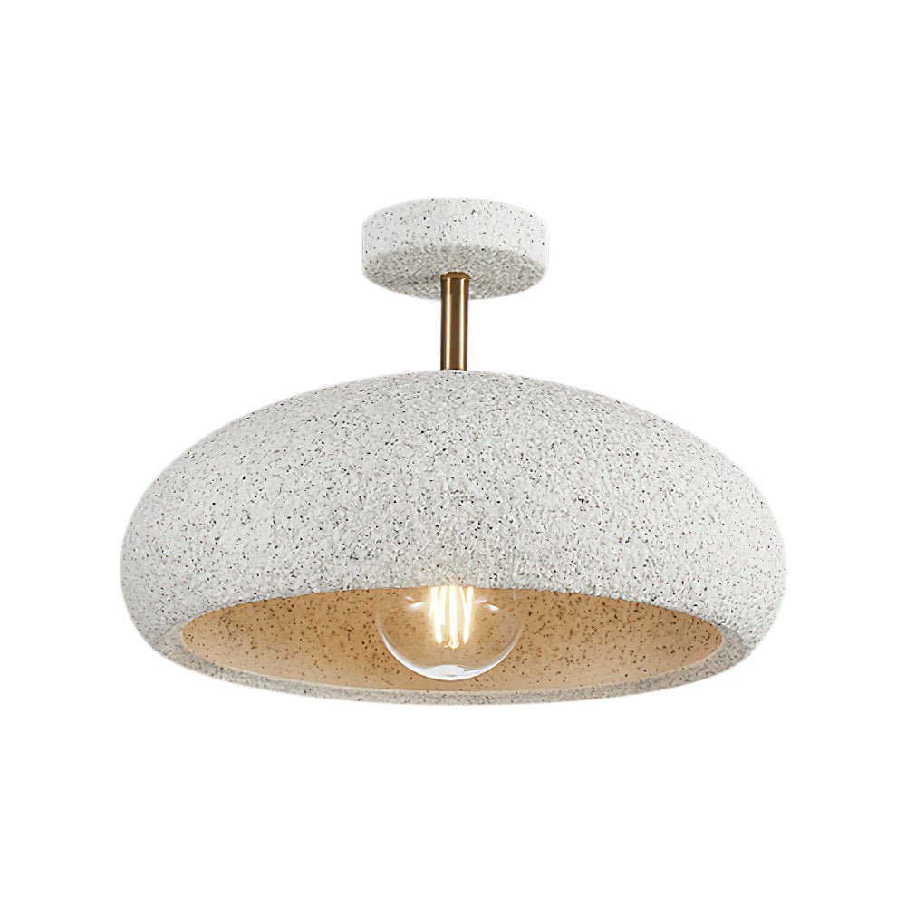 Pendantlightie-Nordic 1-Light Speckle Surface Dome Semi Flush Mount-Semi Flush Mount-White-