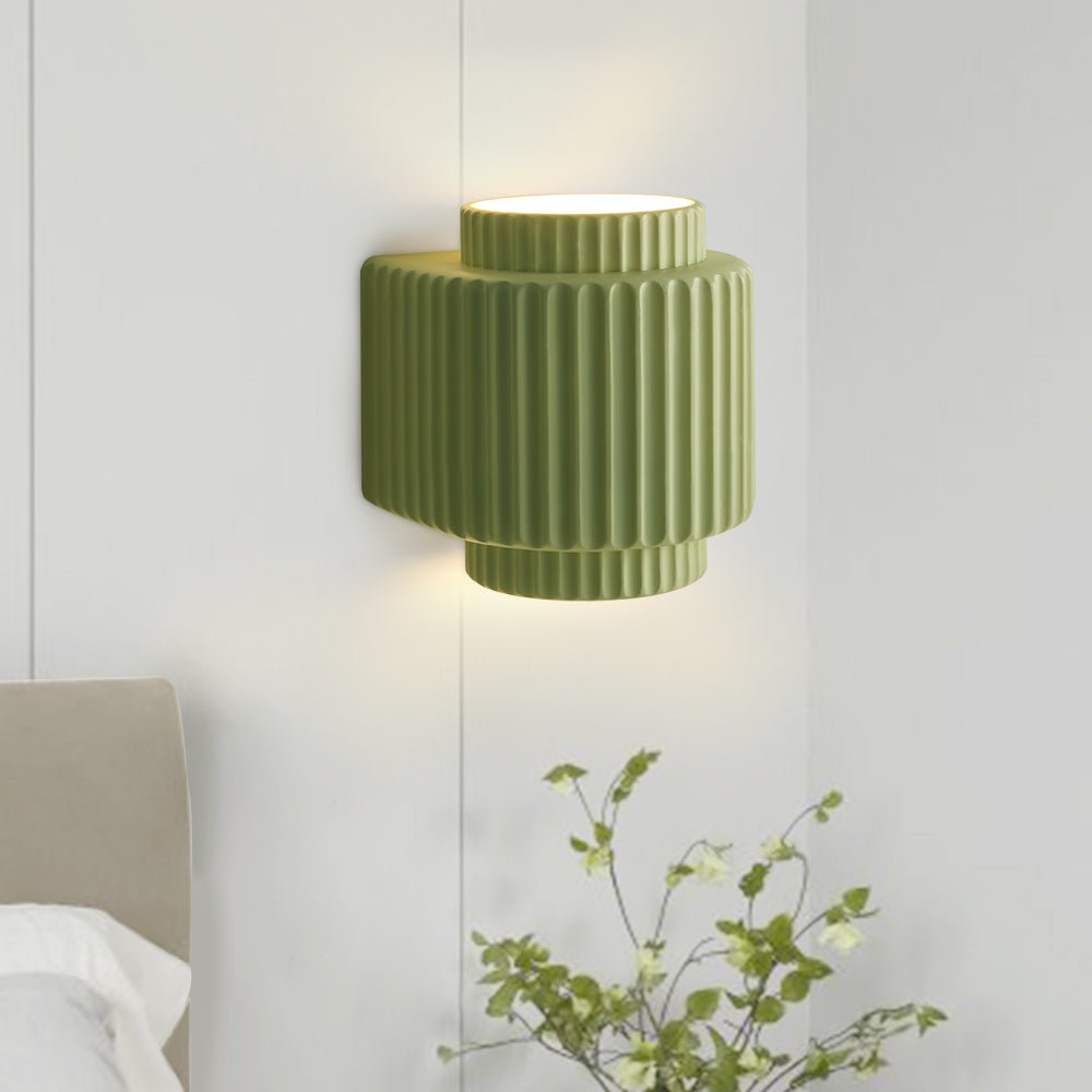 Pendantlightie-Nordic Cream Style 1-Light Cylinder Layer Wall Light-Wall Light-Green-