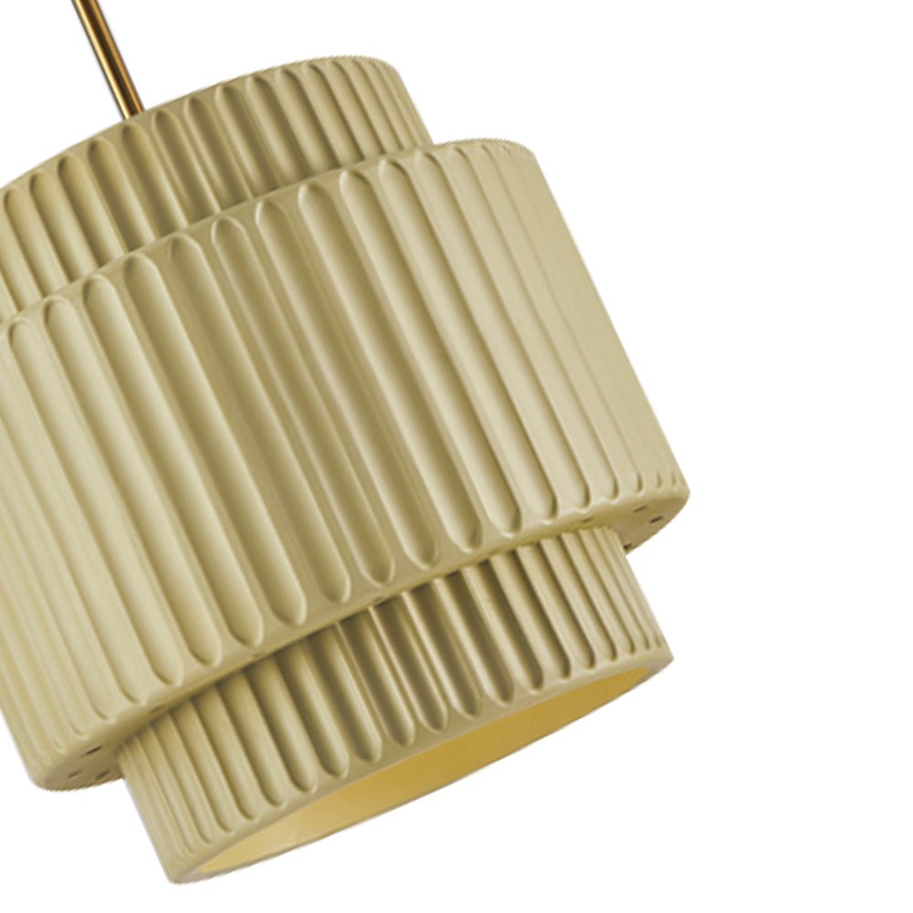 Pendantlightie-Nordic Cream Style 1-Light Drum Layer Pendant Light-Pendants-Green-
