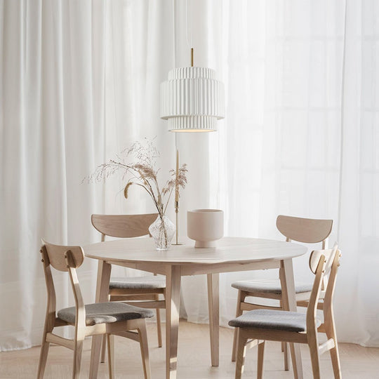 Pendantlightie-Nordic Cream Style 1-Light Drum Layer Pendant Light-Pendants-Green-
