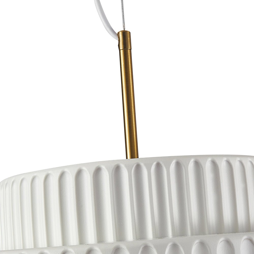 Pendantlightie-Nordic Cream Style 1-Light Drum Layer Pendant Light-Pendants-Green-
