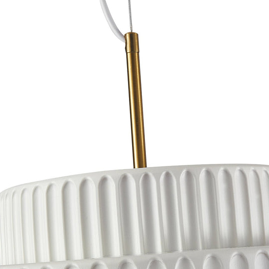Pendantlightie-Nordic Cream Style 1-Light Drum Layer Pendant Light-Pendants-Green-