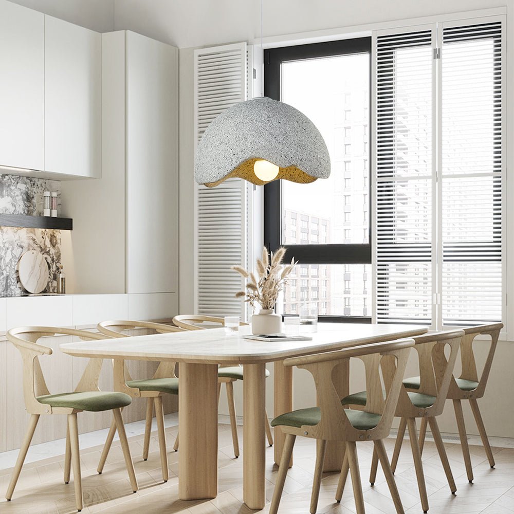 Pendantlightie-Nordic Handmade 1-Light Speckled Dome Wabi Sabi Pendant-Pendants-Light Gray-