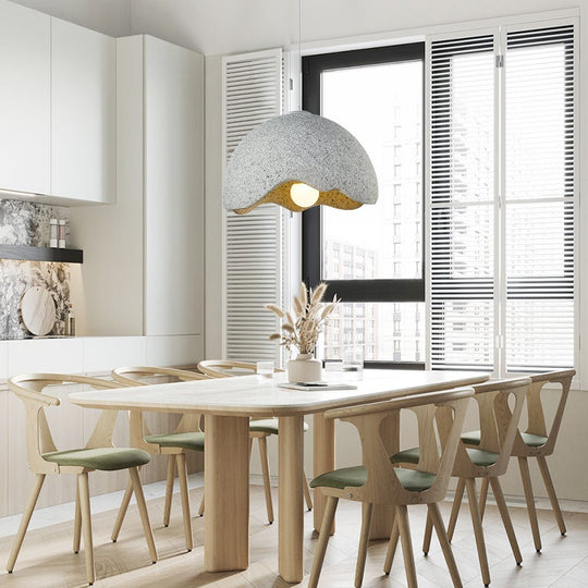 Pendantlightie-Nordic Handmade 1-Light Speckled Dome Wabi Sabi Pendant-Pendants-Light Gray-