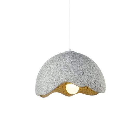 Pendantlightie-Nordic Handmade 1-Light Speckled Dome Wabi Sabi Pendant-Pendants-Light Gray-