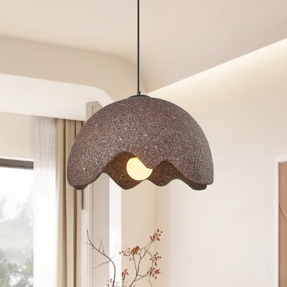 Pendantlightie-Nordic Handmade 1-Light Speckled Dome Wabi Sabi Pendant-Pendants-Red-
