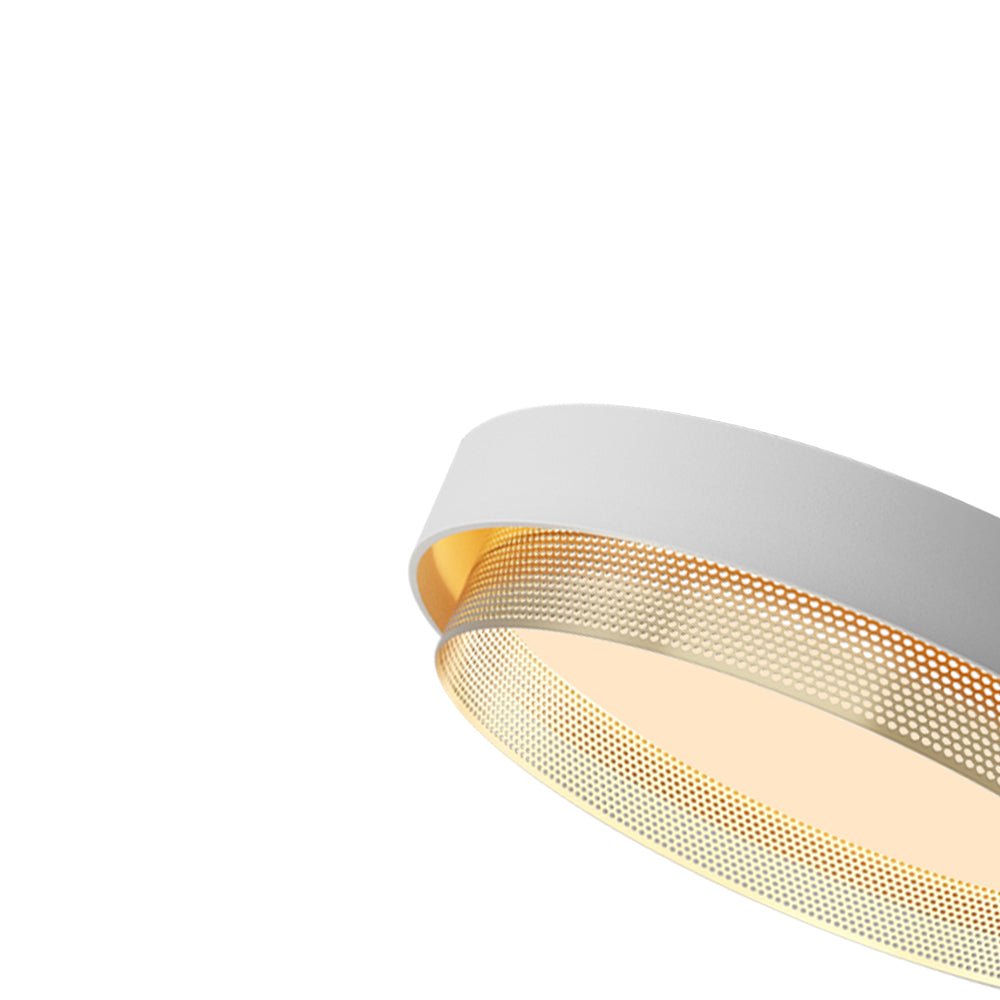 Pendantlightie-Nordic Minimalist Hollow Design Round Led Ceiling Light-Flush Mount-Black-Warm White Light