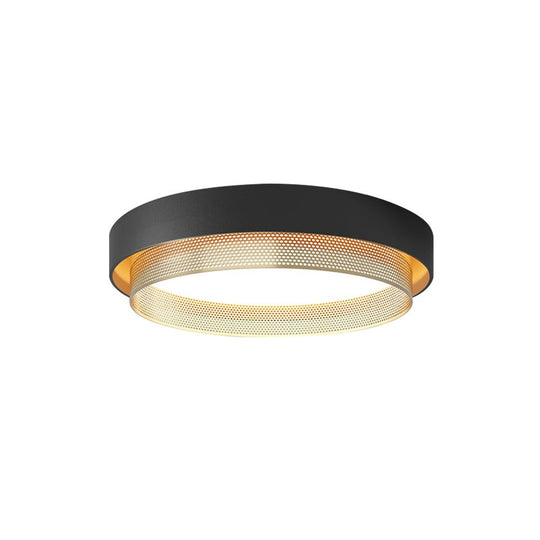 Pendantlightie-Nordic Minimalist Hollow Design Round Led Ceiling Light-Flush Mount-Black-Warm White Light