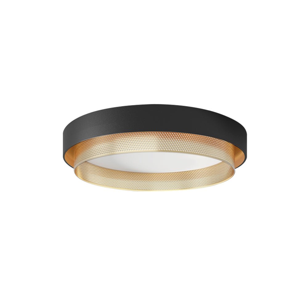 Pendantlightie-Nordic Minimalist Hollow Design Round Led Ceiling Light-Flush Mount-Black-Warm White Light