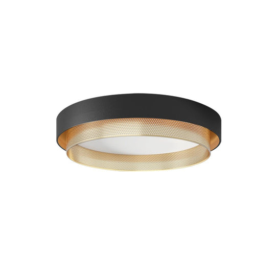 Pendantlightie-Nordic Minimalist Hollow Design Round Led Ceiling Light-Flush Mount-Black-Warm White Light