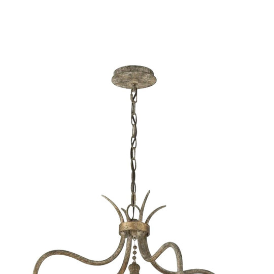 Pendantlightie-Retro 4-Light Rustic Lantern Chandelier-Chandeliers--