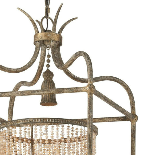 Pendantlightie-Retro 4-Light Rustic Lantern Chandelier-Chandeliers--