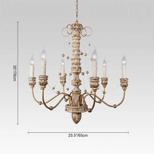 Pendantlightie-Retro Distressed Carving Shabby Chandelier-Chandeliers--