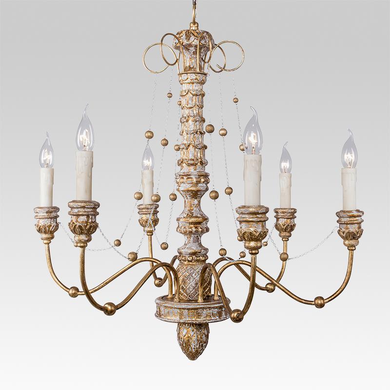 Pendantlightie-Retro Distressed Carving Shabby Chandelier-Chandeliers--