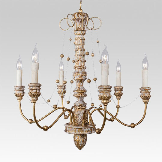 Pendantlightie-Retro Distressed Carving Shabby Chandelier-Chandeliers--