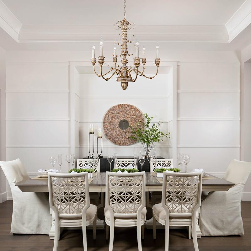 Pendantlightie-Retro Distressed Carving Shabby Chandelier-Chandeliers--
