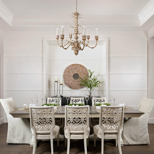 Pendantlightie-Retro Distressed Carving Shabby Chandelier-Chandeliers--