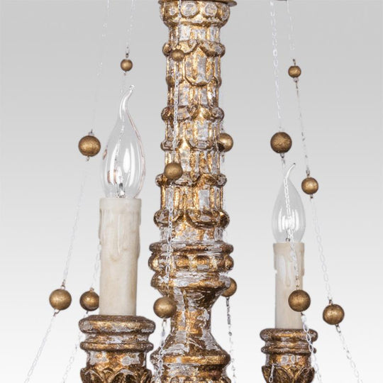 Pendantlightie-Retro Distressed Carving Shabby Chandelier-Chandeliers--