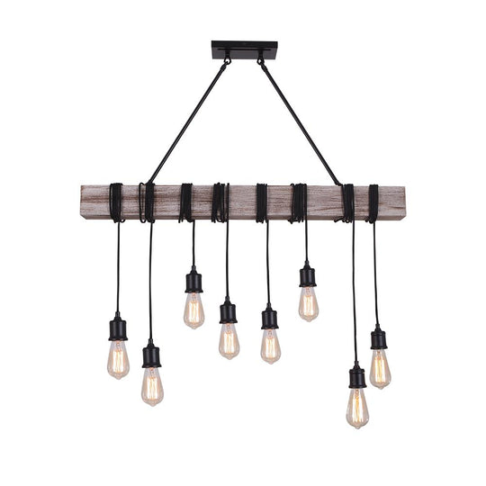 PendantLightie-Rustic Wooden Farmhouse Light Fixtures-Chandeliers--