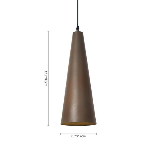 Pendantlightie-Rusty 1-Light Cone Shaped Cylinder Pendant Light-Pendants-Brown-