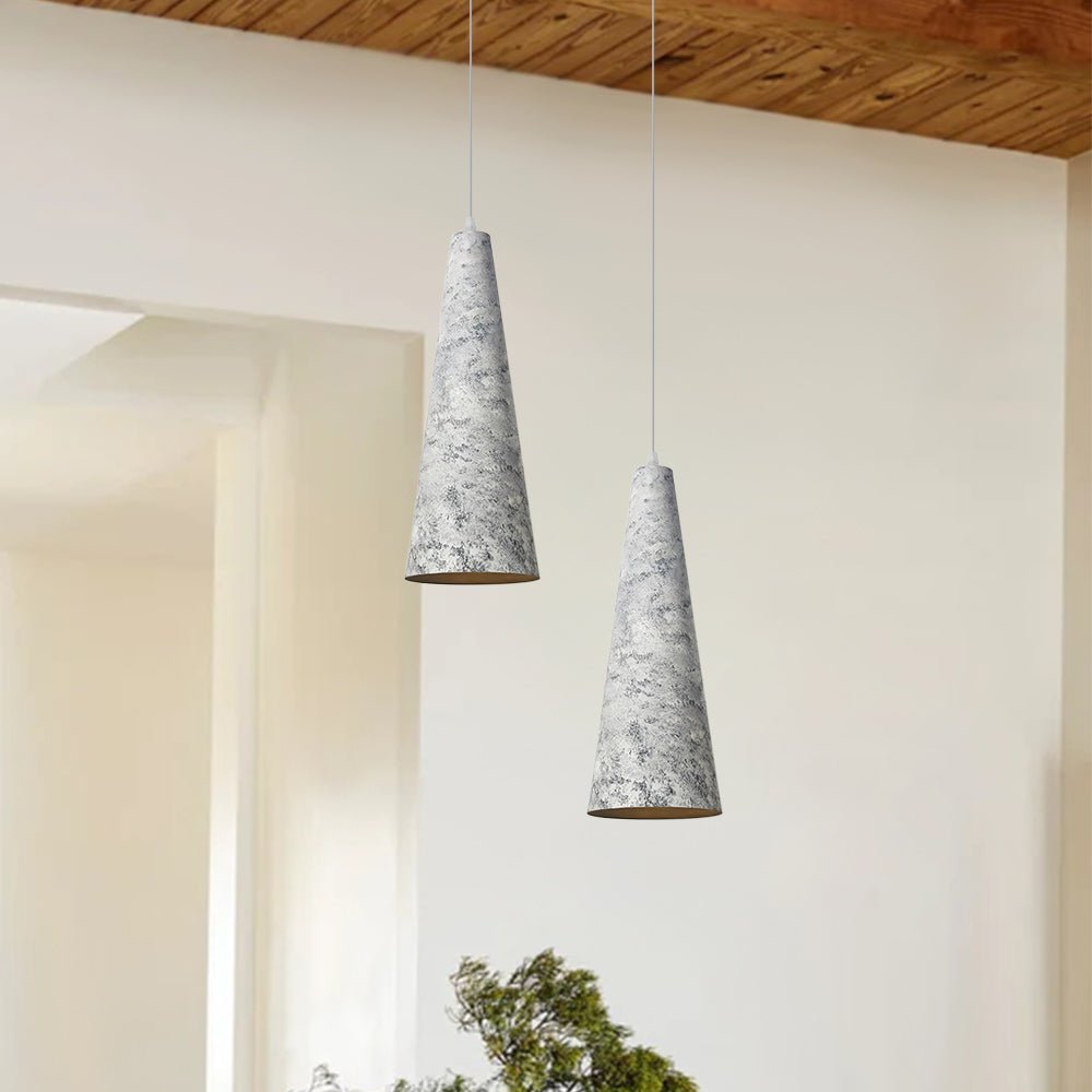 Pendantlightie-Rusty 1-Light Cone Shaped Cylinder Pendant Light-Pendants-White-