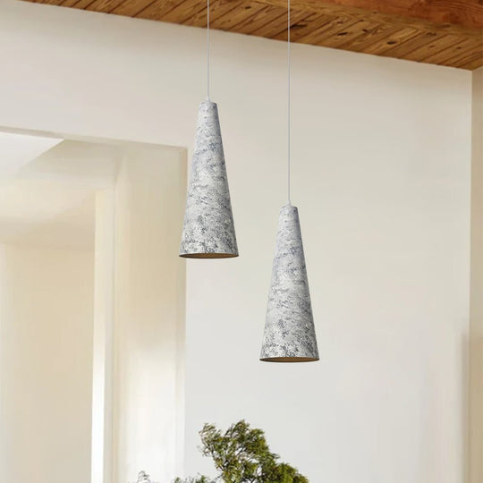 Pendantlightie-Rusty 1-Light Cone Shaped Cylinder Pendant Light-Pendants-White-