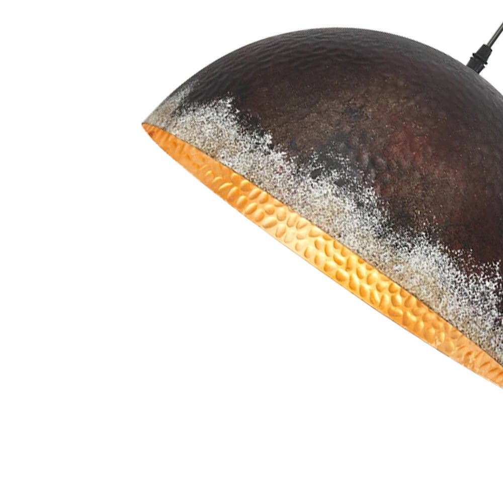 Pendantlightie-Rusty 1-Light Metal Hammered Dome Pendant Light-Pendants-B-