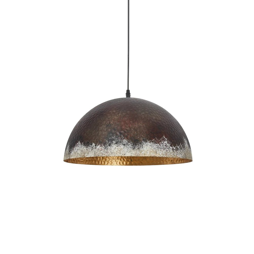 Pendantlightie-Rusty 1-Light Metal Hammered Dome Pendant Light-Pendants-B-