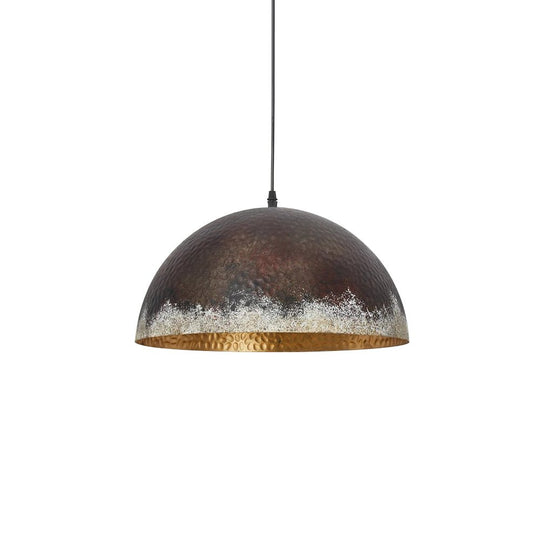 Pendantlightie-Rusty 1-Light Metal Hammered Dome Pendant Light-Pendants-B-