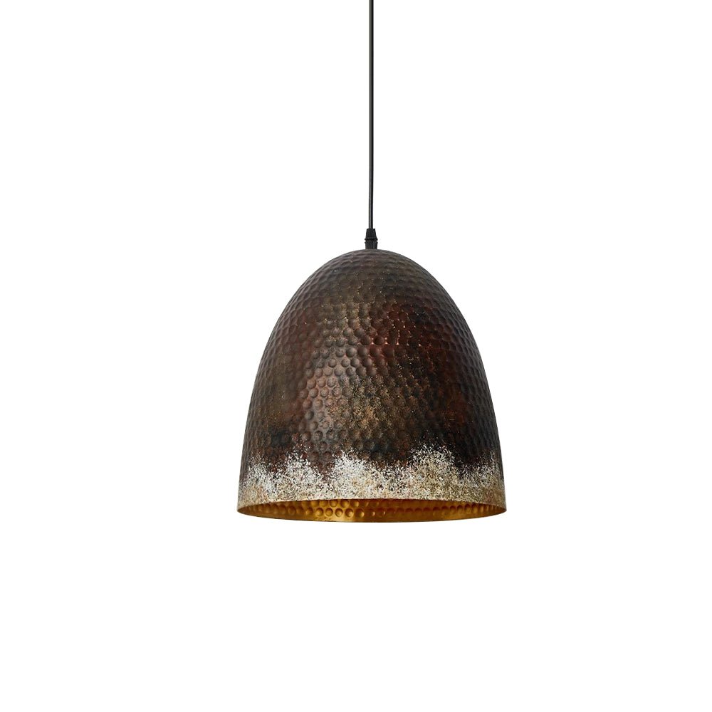 Pendantlightie-Rusty 1-Light Metal Hammered Dome Pendant Light-Pendants-B-