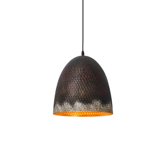 Pendantlightie-Rusty 1-Light Metal Hammered Dome Pendant Light-Pendants-B-