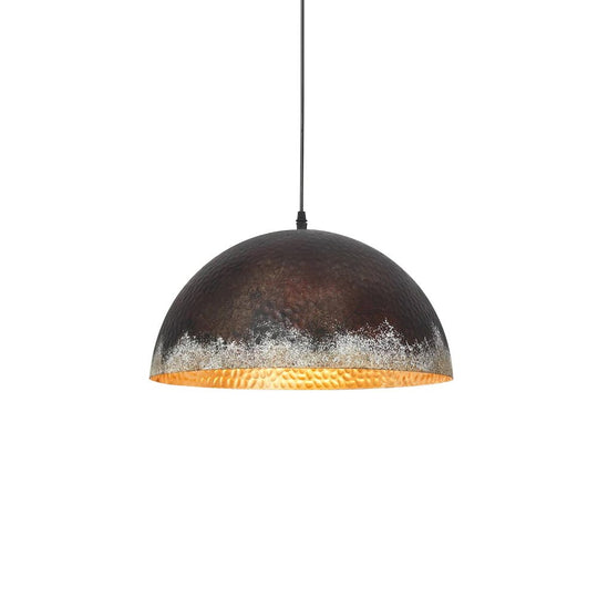 Pendantlightie-Rusty 1-Light Metal Hammered Dome Pendant Light-Pendants-B-