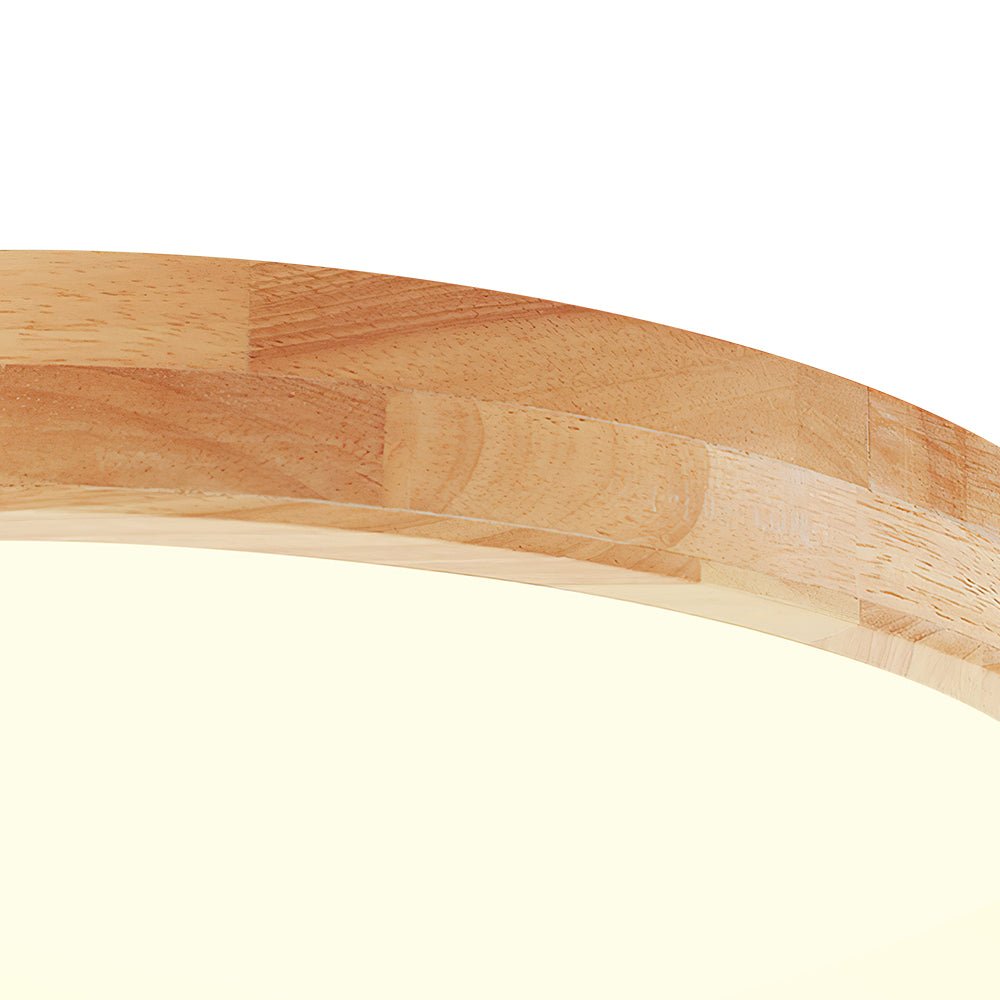 Pendantlightie-Scandinavia Dimmable Led Flush Mount Ceiling Light With Wood Accent-Flush Mount-11.8 in (30 cm)-