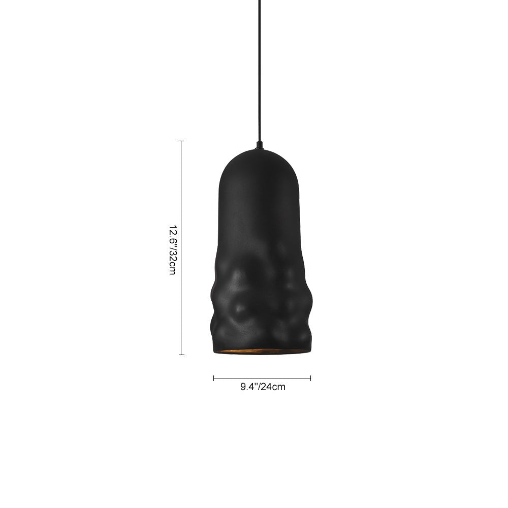 Pendantlightie-Stylish 1-Light Wabi Sabi Bell Pendant For Dining Room--Black-