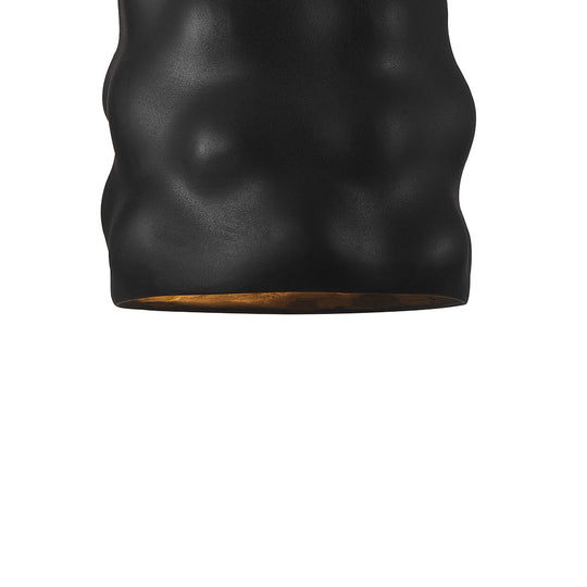 Pendantlightie-Stylish 1-Light Wabi Sabi Bell Pendant For Dining Room--Black-
