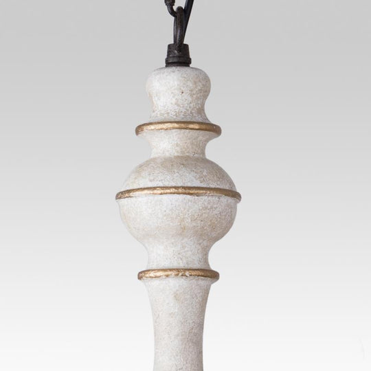 Pendantlightie-Vintage Chic Distressed White Candle Chandelier-Chandeliers--