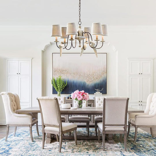 Pendantlightie-Vintage Farmhouse 6-Light Bird Chandelier-Chandeliers--