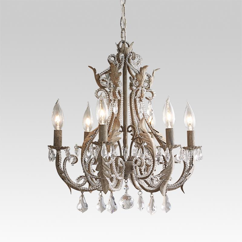 Pendantlightie-Vintage Luxury Crystal Chandelier-Chandeliers-Gray-