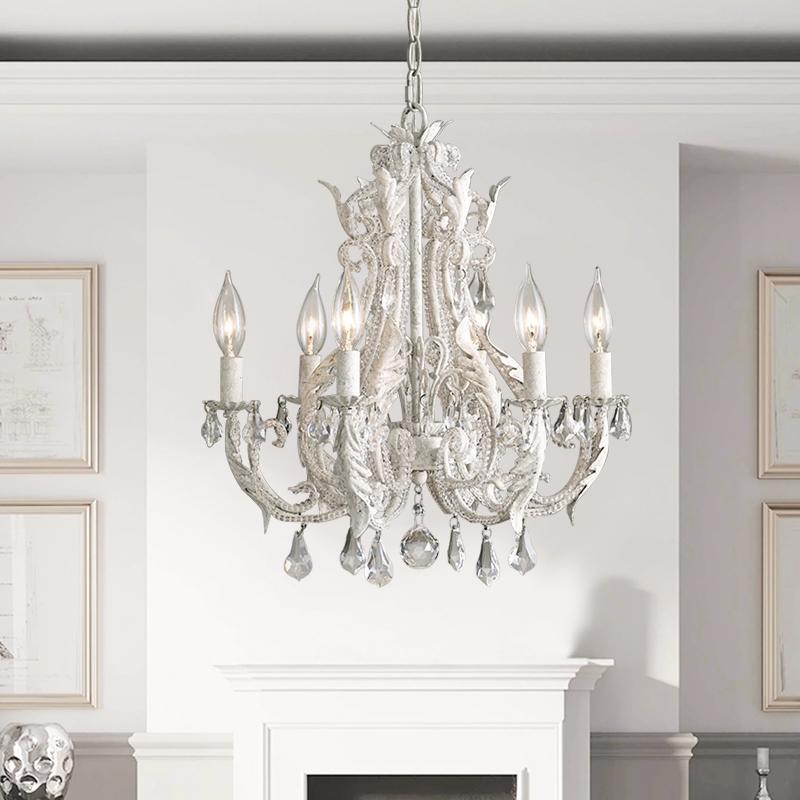 Pendantlightie-Vintage Luxury Crystal Chandelier-Chandeliers-White-