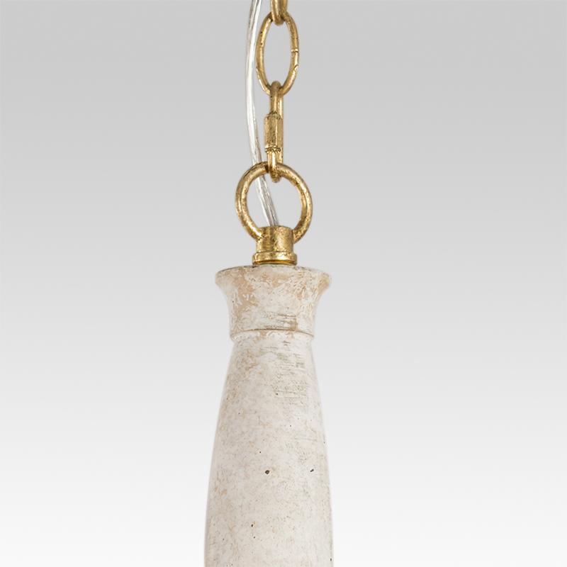 Pendantlightie-Vintage White 6-Light Traditional Chandelier-Chandeliers--