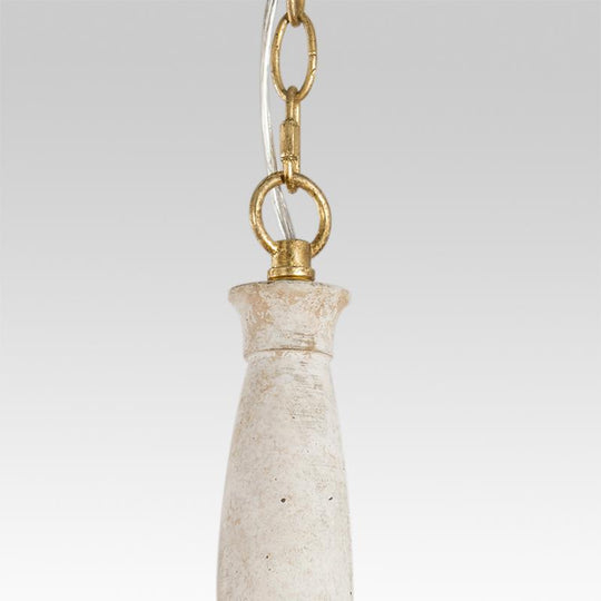 Pendantlightie-Vintage White 6-Light Traditional Chandelier-Chandeliers--