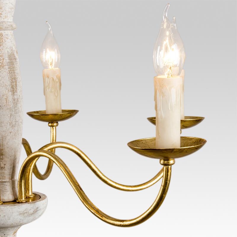 Pendantlightie-Vintage White 6-Light Traditional Chandelier-Chandeliers--