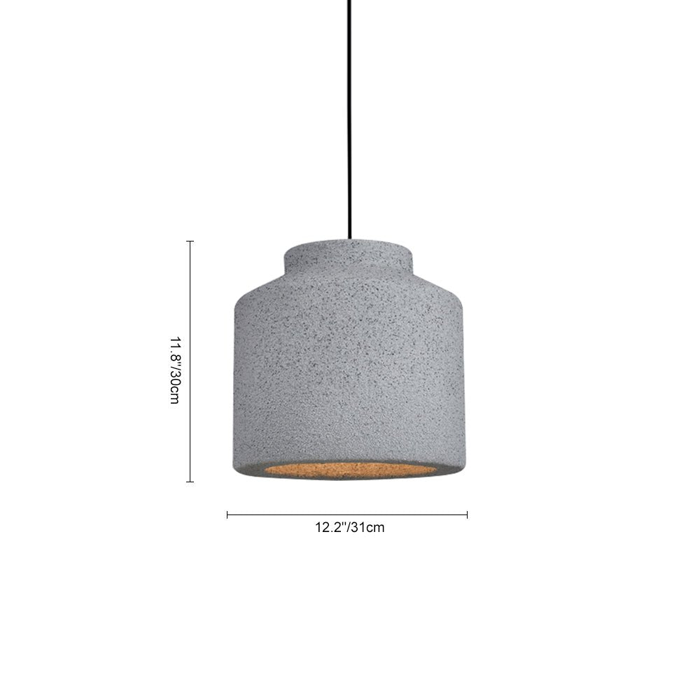 Pendantlightie-Wabi Sabi 1-Light Bell Shaped Cylinder Pendant Light For Bedroom-Pendants-Light Gray-