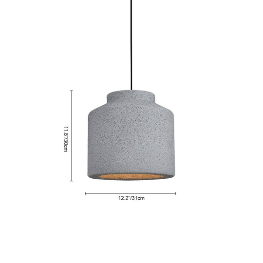 Pendantlightie-Wabi Sabi 1-Light Bell Shaped Cylinder Pendant Light For Bedroom-Pendants-Light Gray-