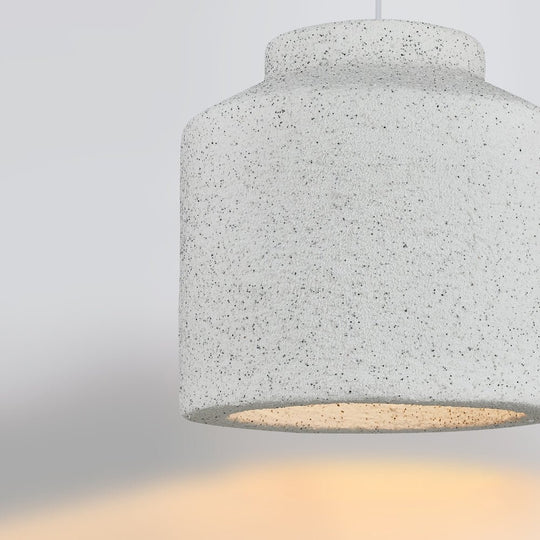 Pendantlightie-Wabi Sabi 1-Light Bell Shaped Cylinder Pendant Light For Bedroom-Pendants-Light Gray-