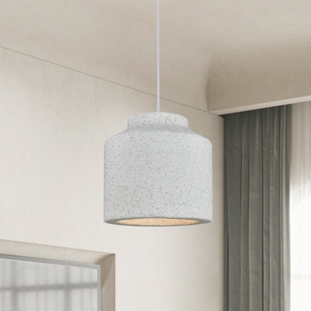 Pendantlightie-Wabi Sabi 1-Light Bell Shaped Cylinder Pendant Light For Bedroom-Pendants-Light Gray-