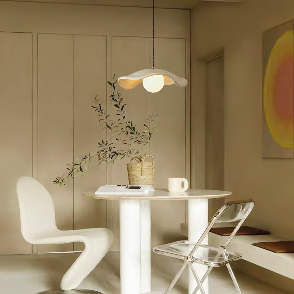 Pendantlightie-Wabi Sabi 1-Light Hat Resin Pendant Light-Pendants-Beige-