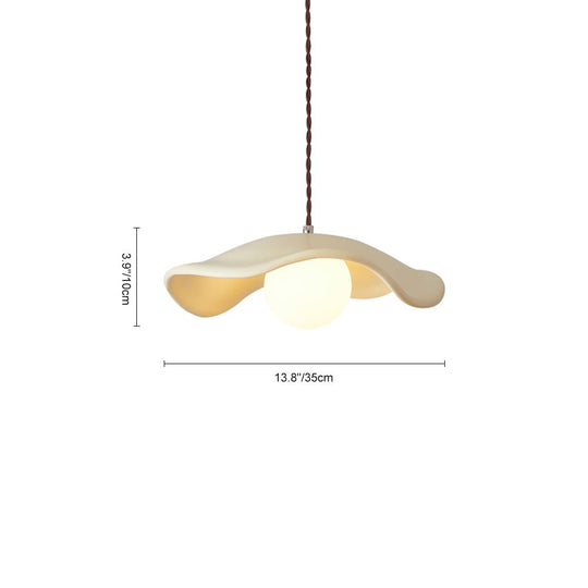 Pendantlightie-Wabi Sabi 1-Light Hat Resin Pendant Light-Pendants-Beige-